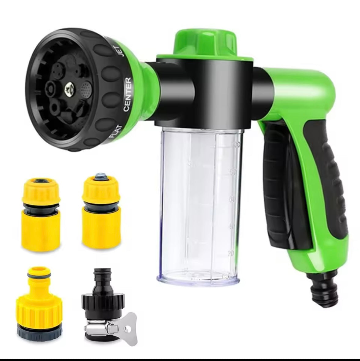 8-in-1 Pet Bathing Shower Sprayer – High-Pressure Foam Nozzle with Hose for Dogs, Cats, Car, and Garden Cleaning.