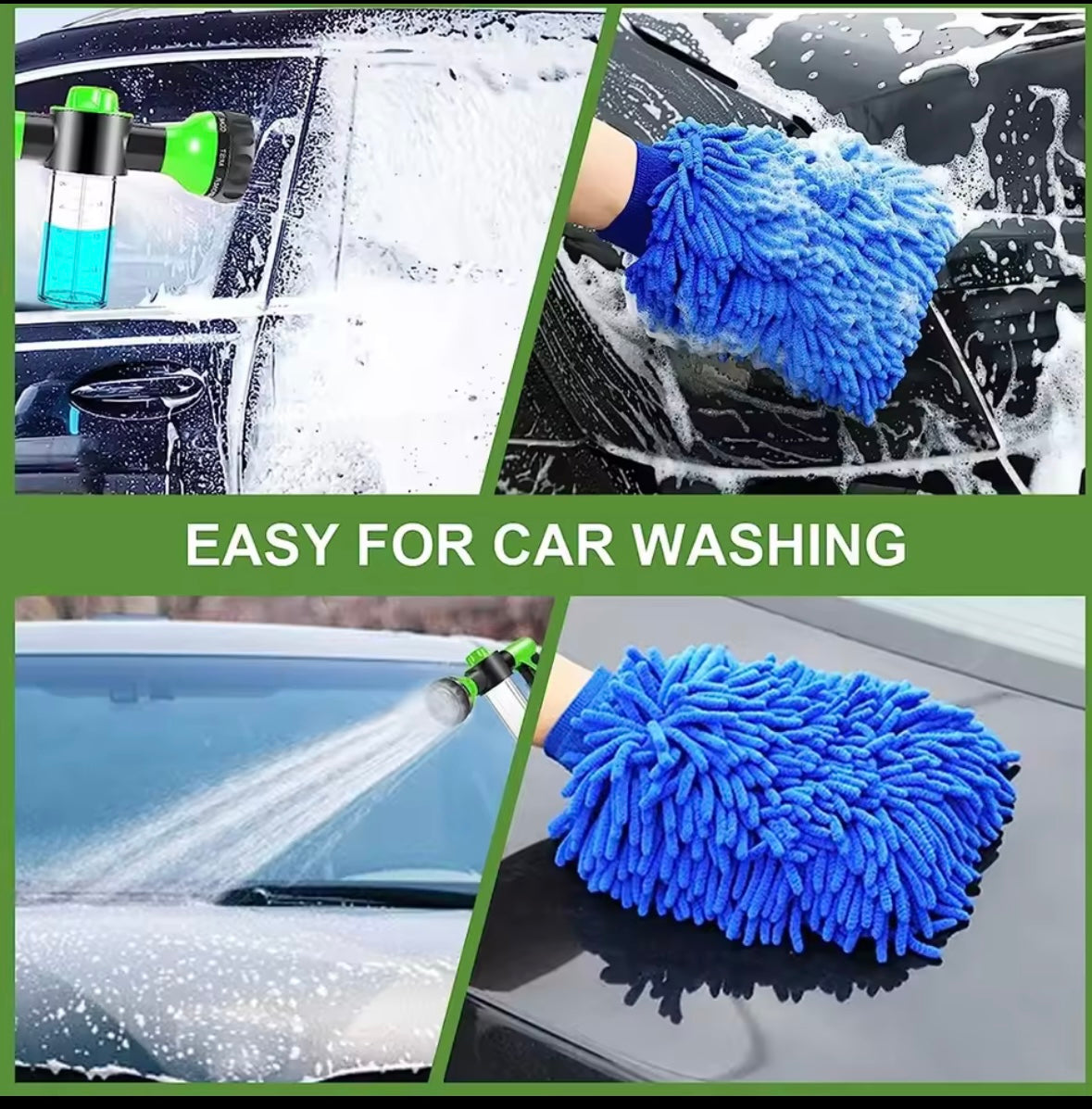 8-in-1 Pet Bathing Shower Sprayer – High-Pressure Foam Nozzle with Hose for Dogs, Cats, Car, and Garden Cleaning.
