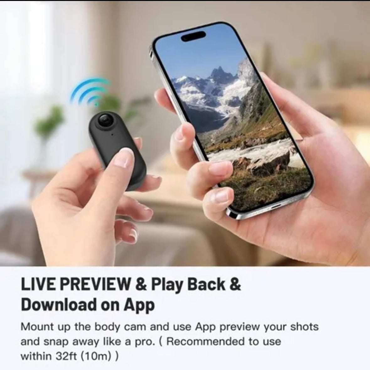 Thumb-Sized 4K Mini Action Camera – Waterproof 30m, WiFi, APP Control
