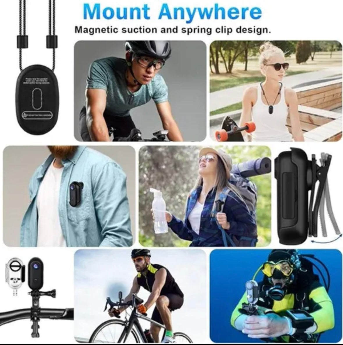 Thumb-Sized 4K Mini Action Camera – Waterproof 30m, WiFi, APP Control