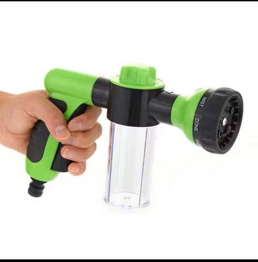 8-in-1 Pet Bathing Shower Sprayer – High-Pressure Foam Nozzle with Hose for Dogs, Cats, Car, and Garden Cleaning.